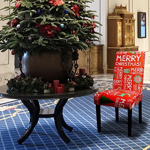 Stretch Dining Chair Covers Set of 4 Christmas Red 1