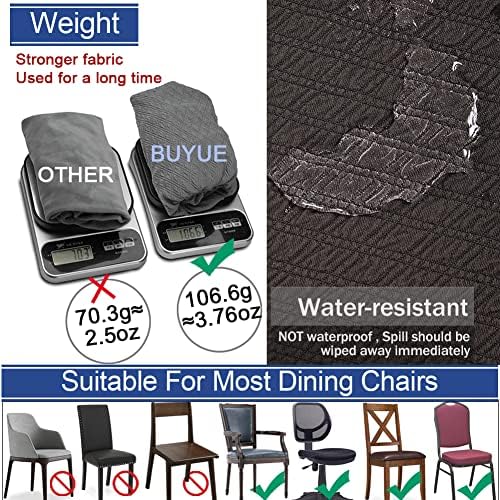 BUYUE Dining Chair Seat Covers Set of 6 Brown