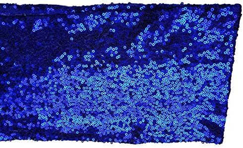 SheYang Elastic Sequin Chair Sashes with Buckle - Royal Blue 10 Pack
