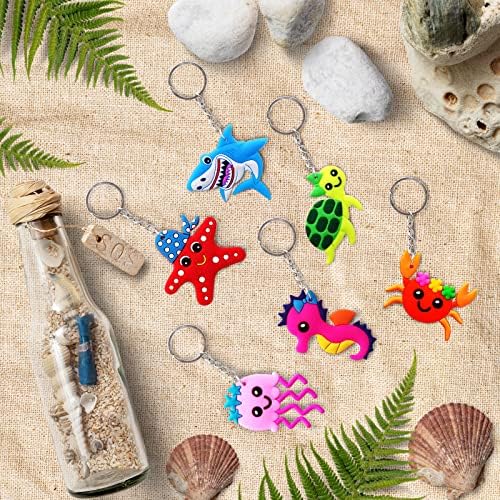 24 Pack Ocean Animals Keychains for Parties and Rewards
