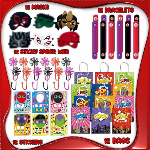 60Pcs Superhero Party Favor Set for Kids