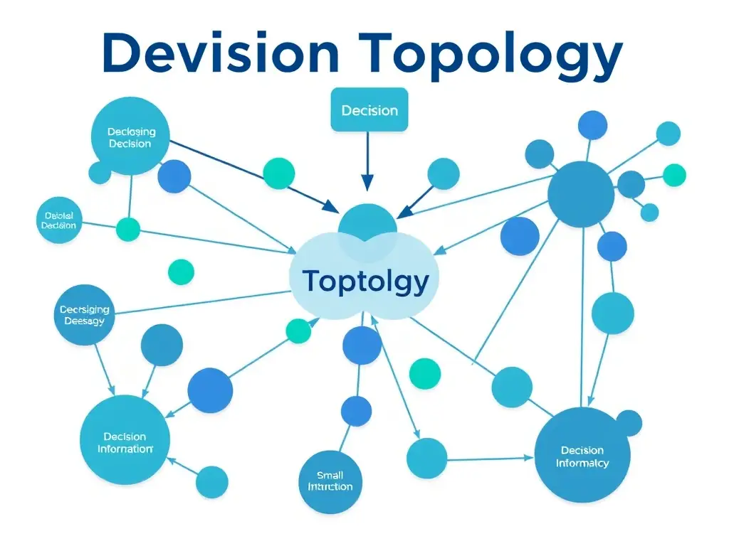 An image illustrating decision topology, showing interconnected decision points and pathways within an organization.