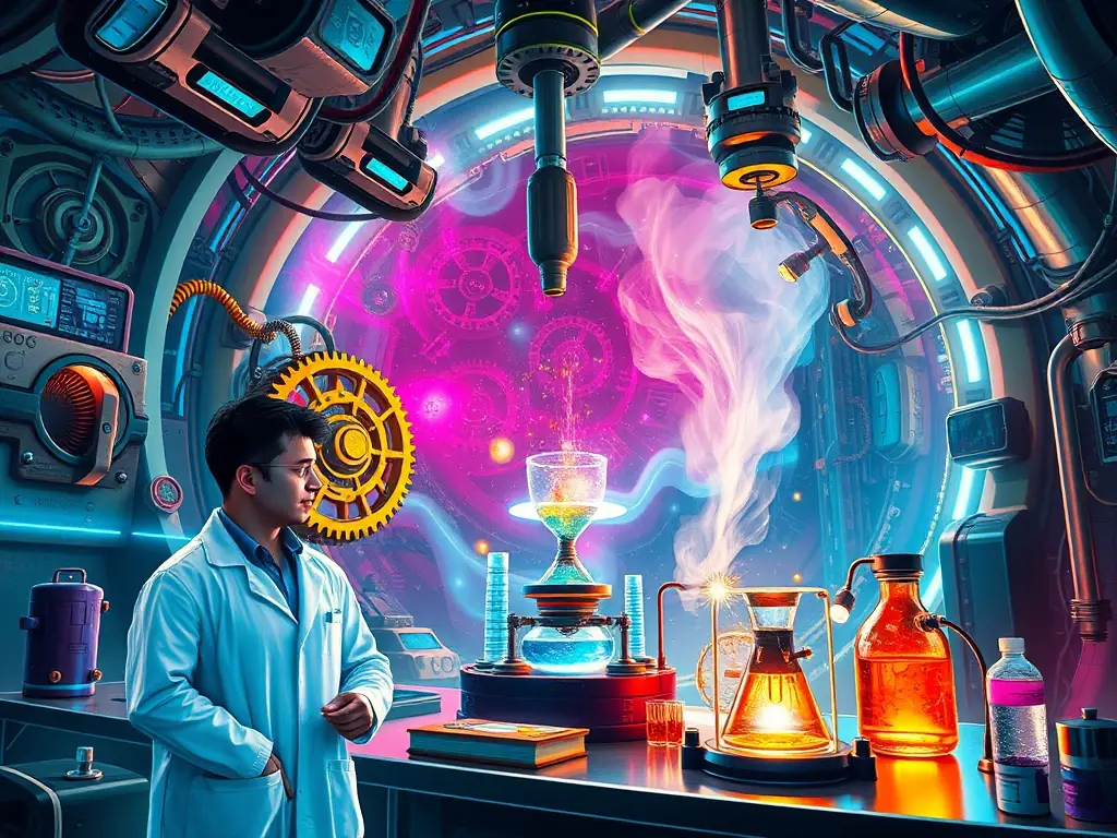 An image representing chaos engineering, showing controlled experiments within a complex system to identify vulnerabilities.
